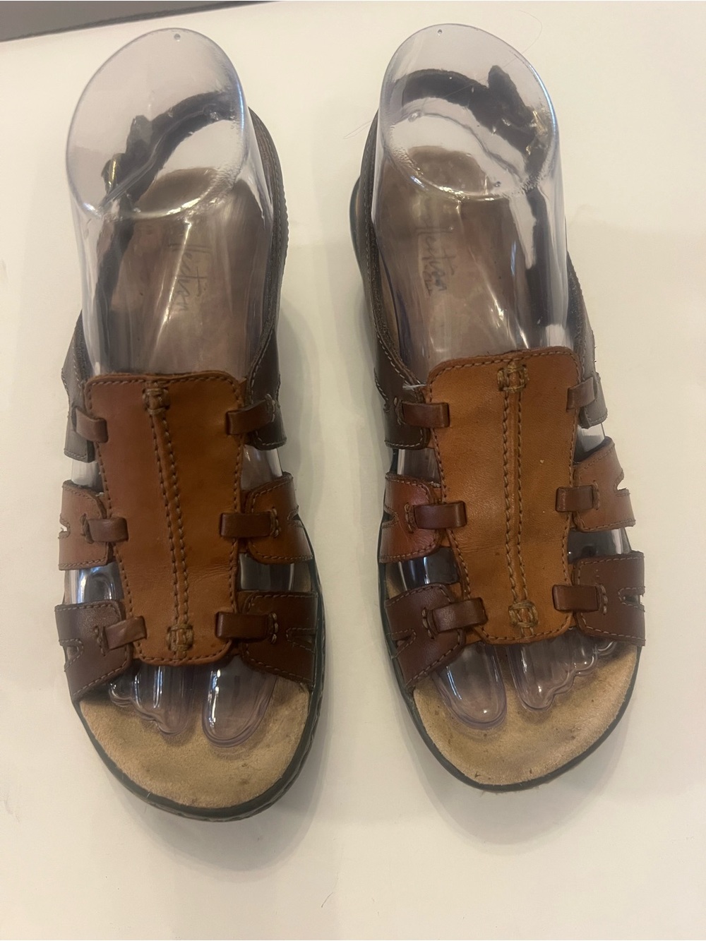 Clarks Brown Leather Sandals with Ankle Strap